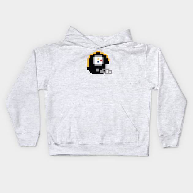 8 Bit Pittsburgh Steelers Helmet Kids Hoodie by N8I